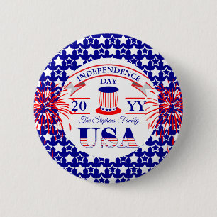 Patriotic July 4th Independence Day Celebration Button