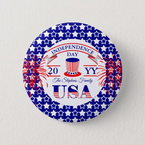 Patriotic July 4th Independence Day Celebration Button
