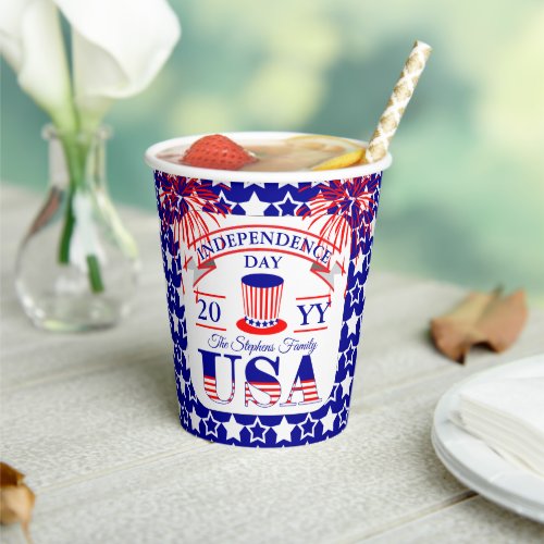 Patriotic July 4th Independence Day Celebration Paper Cups