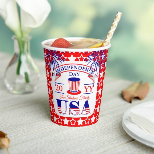 Patriotic July 4th Independence Day Celebration Paper Cups