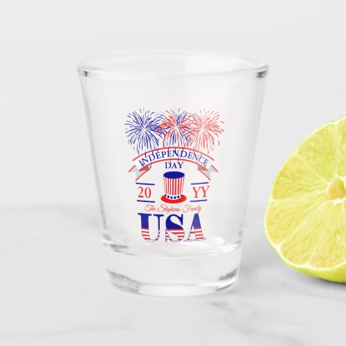 Patriotic July 4th Independence Day Celebration Shot Glass