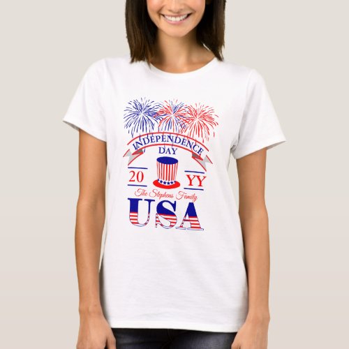Patriotic July 4th Independence Day Celebration  T_Shirt