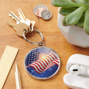 Patriotic July 4th Keychain