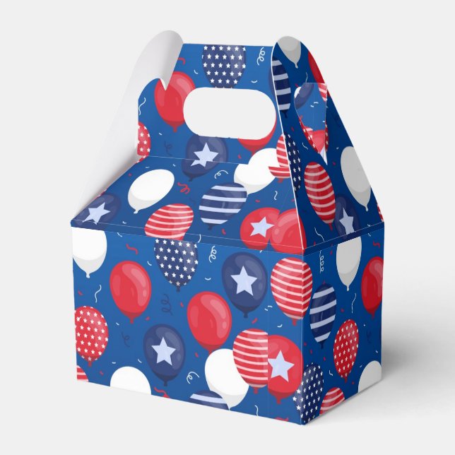 Patriotic July 4th Party Favor Box (Front Side)