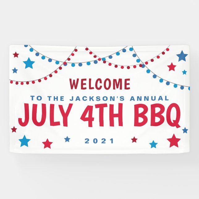Patriotic July 4th Stars Banner (Horizontal)