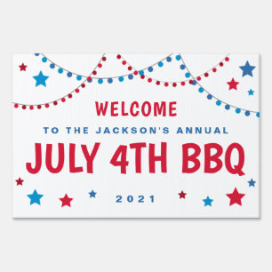 Patriotic July 4th Stars Sign