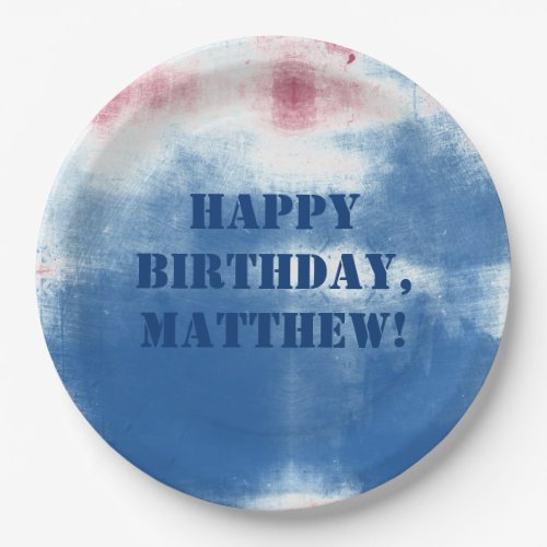 Patriotic July 4th Tie Dye Personalized Party Paper Plates