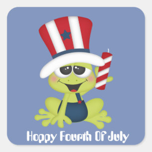 Patriotic July Fourth Holiday frog sticker