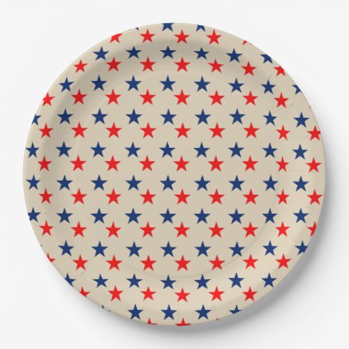 Patriotic July USA American Rustic Country Stars Paper Plates