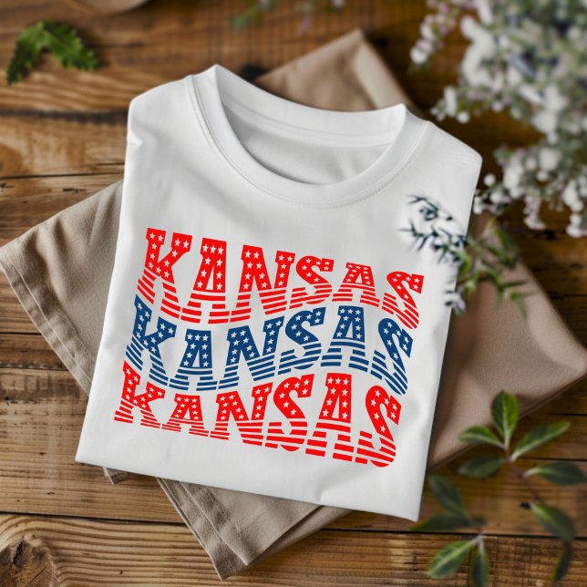Patriotic Kansas Red and Blue Boho T-Shirt  (Creator Uploaded)
