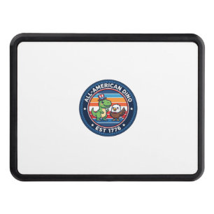 Patriotic Kawaii Dinosaur All-american DINO EST 17 Hitch Cover