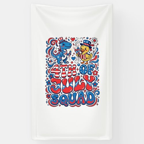 Patriotic Kawaii Dinosaur Best Step-dad Ever Step- Banner