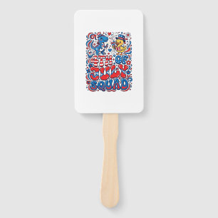Patriotic Kawaii Dinosaur Best Step-dad Ever Step- Hand Fan