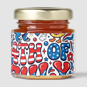 Patriotic Kawaii Dinosaur Best Step-dad Ever Step- Honey Jar Favors