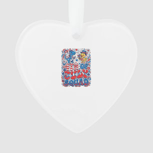 Patriotic Kawaii Dinosaur Best Step-dad Ever Step- Ornament