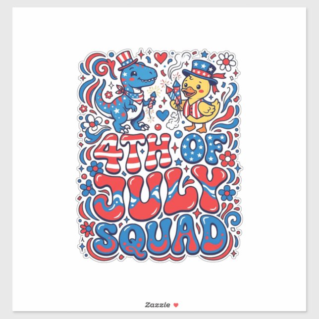 Patriotic Kawaii Dinosaur Best Step-dad Ever Step- Sticker (Sheet)
