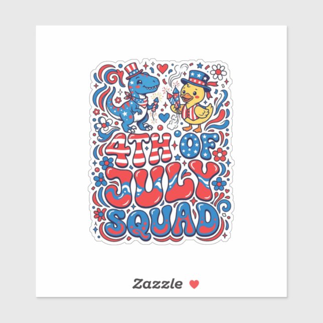 Patriotic Kawaii Dinosaur Best Step-dad Ever Step- Sticker (Sheet)