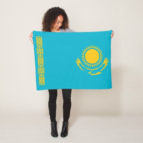 Patriotic Kazakhstan Flag Fleece Blanket