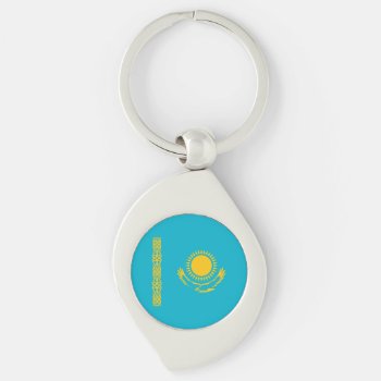 Patriotic Kazakhstan Flag Keychain by topdivertntrend at Zazzle