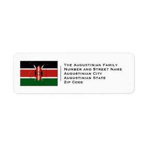 Patriotic KENYA Flag Label