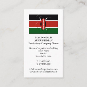 Patriotic   KENYA FLAG   Photo Business Card