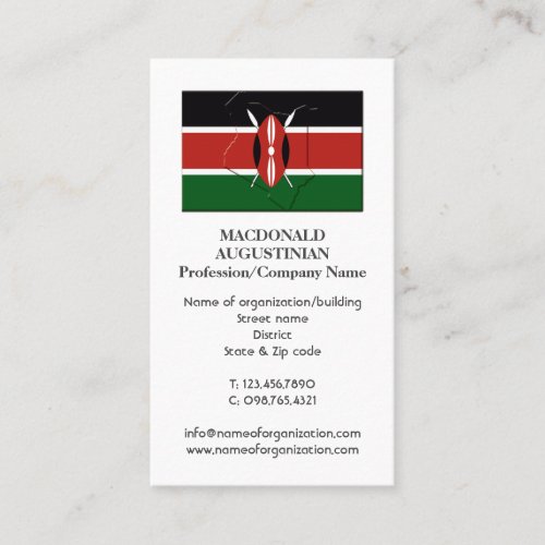 Patriotic  KENYA FLAG  Photo Business Card