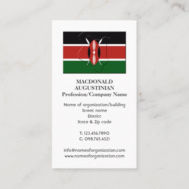 Patriotic | KENYA FLAG | Photo Business Card (Front)