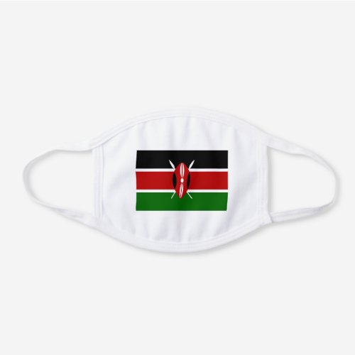 Patriotic Kenya Flag White Cotton Face Mask