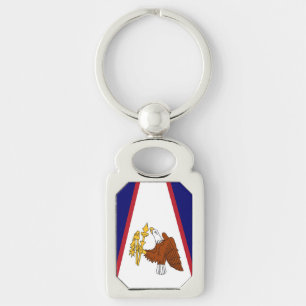 Patriotic keychain with Flag of American Samoa