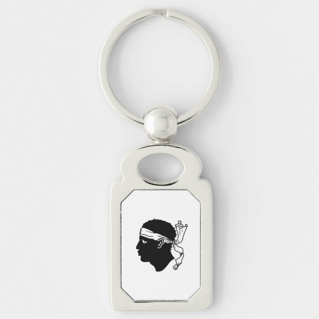 Patriotic keychain with Flag of Corsica (Front)