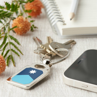 Patriotic keychain with Flag of Minnesota, USA