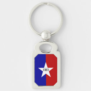 Patriotic keychain with Flag of San Antonio