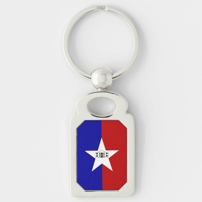 Patriotic keychain with Flag of San Antonio (Front)