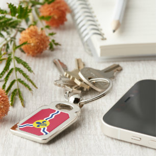 Patriotic keychain with Flag of St. Louis, USA