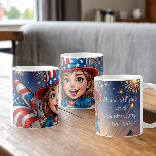 Patriotic Kid's 4th of July Coffee Mug (Creator Uploaded)