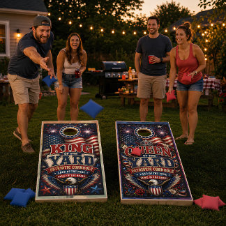 Patriotic King & Queen Cornhole Set