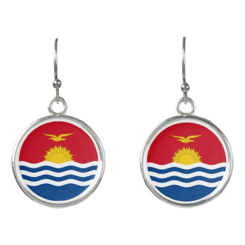 Patriotic Kiribati Flag Earrings