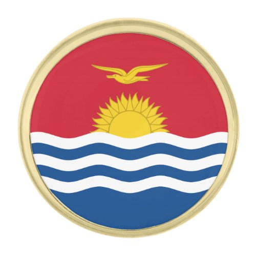 Patriotic Kiribati Flag Gold Finish Lapel Pin