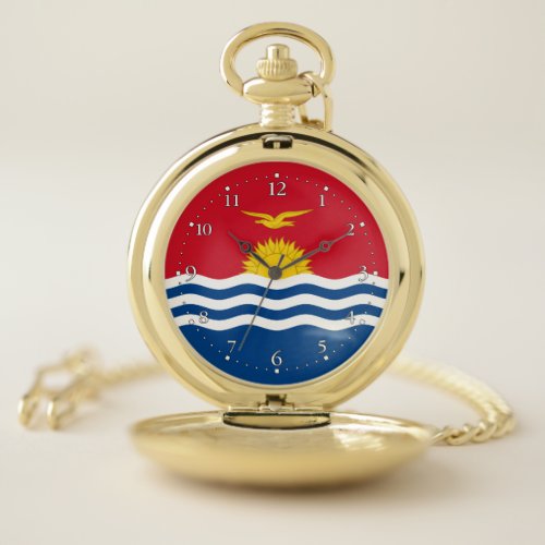 Patriotic Kiribati Flag Pocket Watch