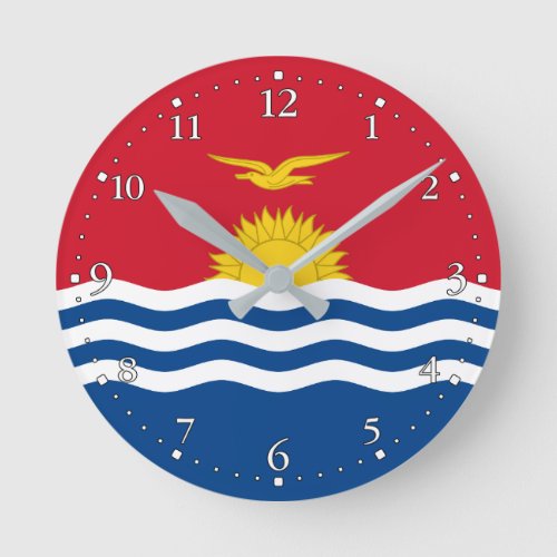 Patriotic Kiribati Flag Round Clock