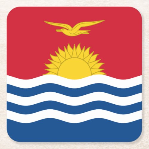 Patriotic Kiribati Flag Square Paper Coaster