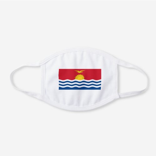 Patriotic Kiribati Flag White Cotton Face Mask