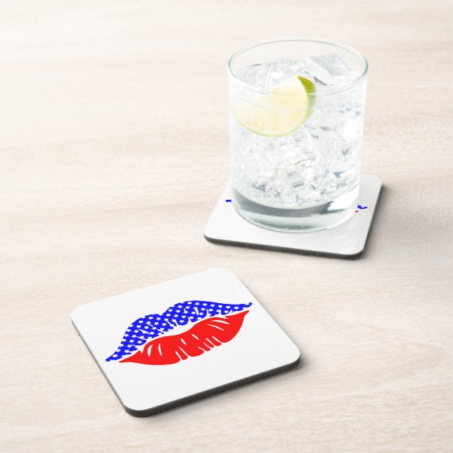 Patriotic Kiss Drink Coaster (Right Side)