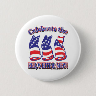 Patriotic Kitty Cats Pinback Button