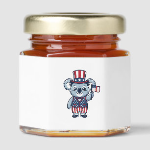 Patriotic Koala Vector Vintage Shirt Design_1 Honey Jar Favors