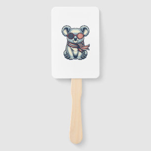 Patriotic Koala Vintage Engraving Shirt Design_1 Hand Fan