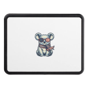 Patriotic Koala Vintage Engraving Shirt Design_1 Hitch Cover