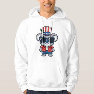 Patriotic Koala Vintage Style Vector Art_1 Hoodie