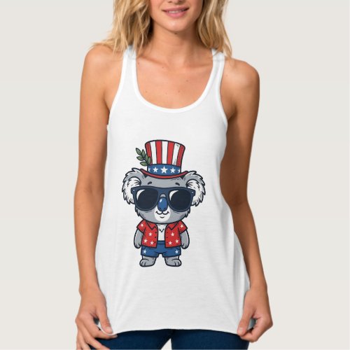 Patriotic Koala Vintage Style Vector Art_1 Tank Top