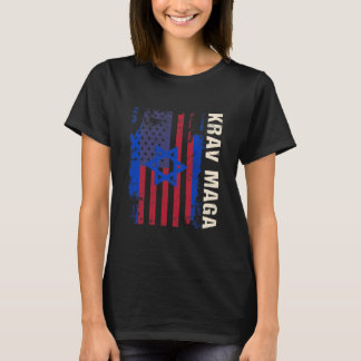 Patriotic Krav Maga Us Flag Israeli T-Shirt
